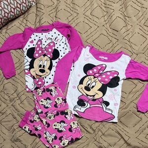 Mouse Pink Kids Pajama 3 pc Set - Girls